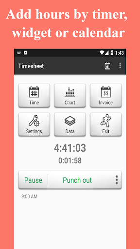 Timesheet – Work Hours Tracker Ảnh chụp màn hình 1