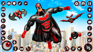 Bat Hero Dark Crime City Game Schermafbeelding 2