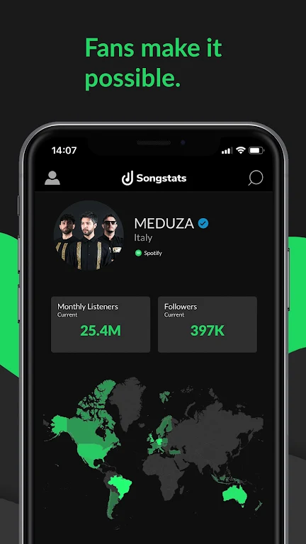 Songstats: Music Analytics ဖန်သားပြင်ဓာတ်ပုံ 1