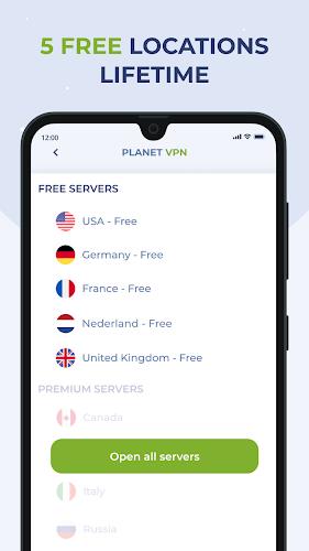 Free VPN Proxy by Planet VPN स्क्रीनशॉट 1